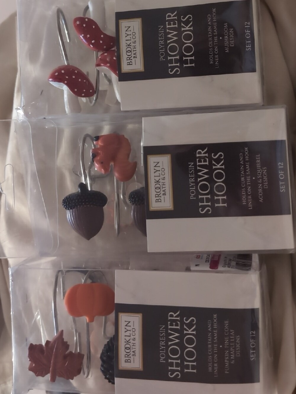 Brooklyn Bath & Co. Autumn Shower Hooks - 12 Pack